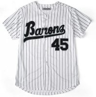 MaikeDiao Jordan #45 Barons Baseball Jersey Men 90s Hip Hop Stitched Sports Fan Shirts Clothing for Party Black/White Size S-XXXL