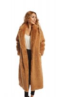 MaikeDiao Women Faux Fur Winter Coats Comfort Warm Outerwear Open Front Long Cardigan Overcoat Jacket