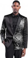 MaikeDiao Men's 2-Piece Suit Casual 1 Button Slim Fit Prom Suit Stylish Sequin