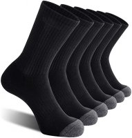 MaikeDiao 6 Pack Men's Athletic Crew Socks, Work Boot Socks with Full Cushion