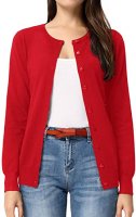 MaikeDiao Women's Long Sleeve Button Down Crew Neck Classic Sweater Knit Cardigan